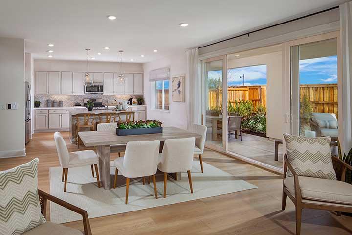 open dining area and kitchen