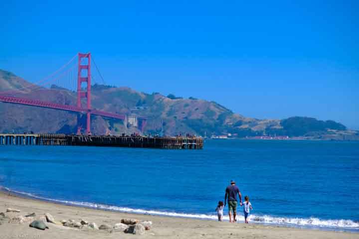 beach under the golden gate bridge