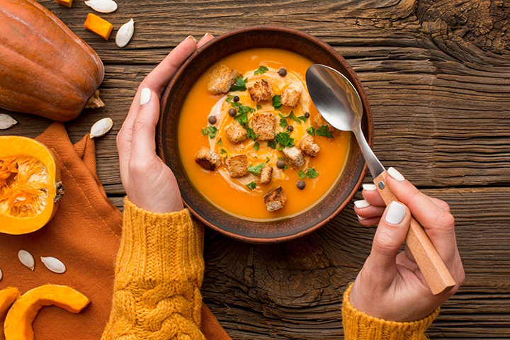 winter soup on table