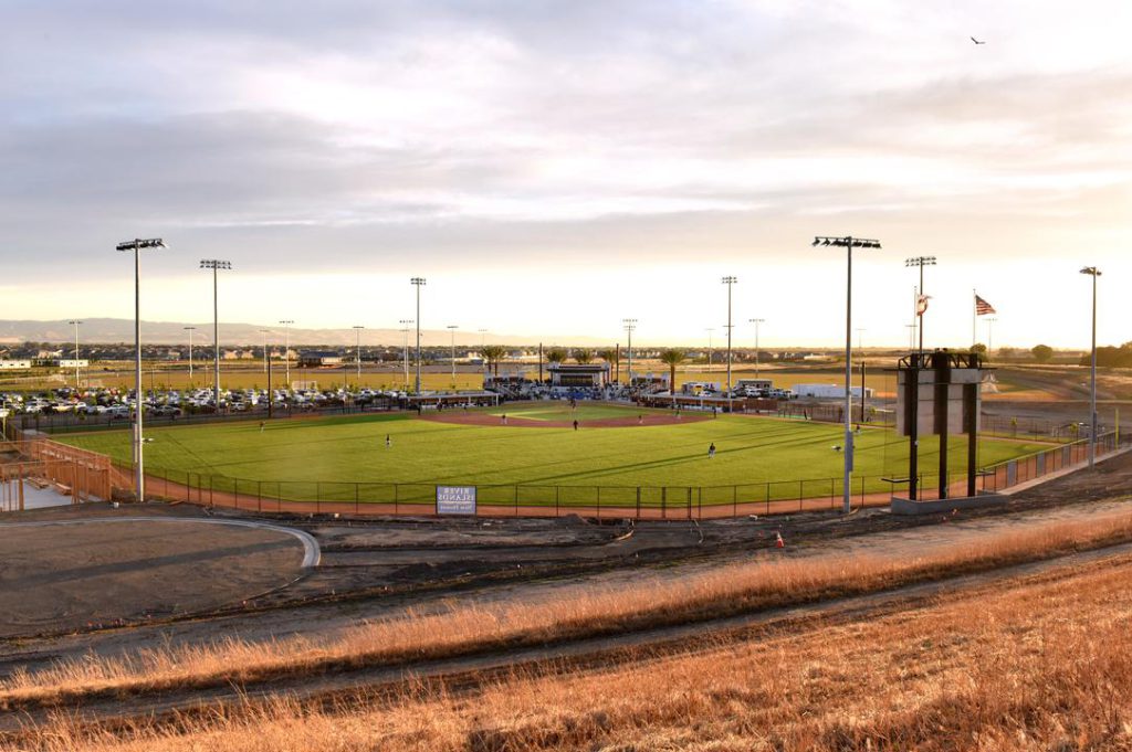 Islanders Field at sunset in River Islands