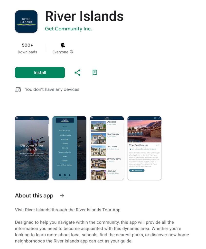 Download the River Islands Mobile App on the Google Play Store for Android
