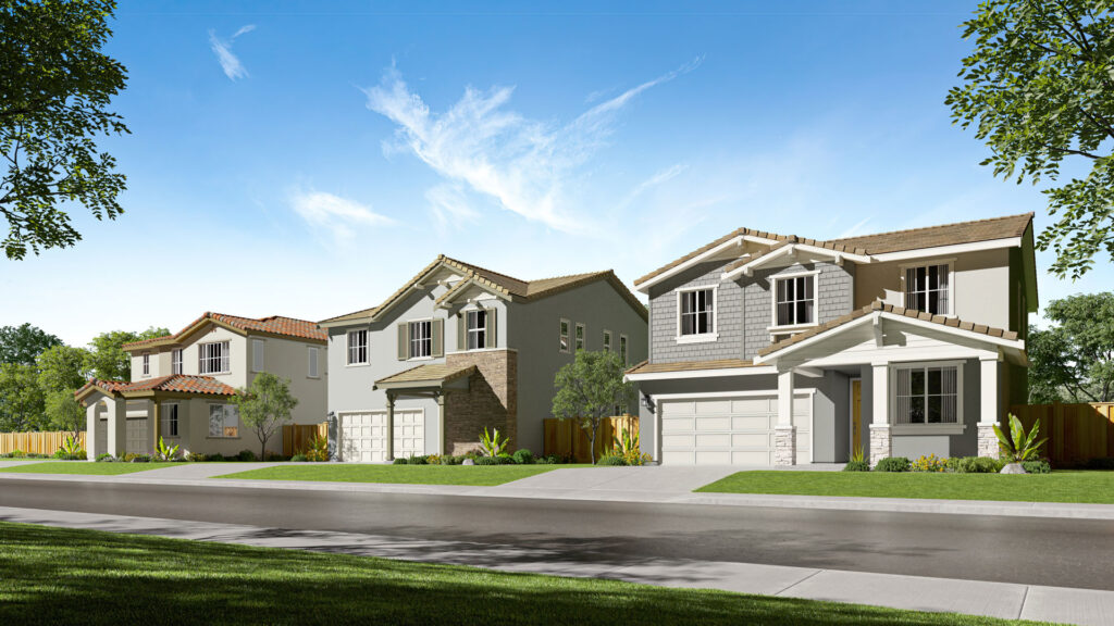 Meridian by Lennar Homes Exterior Street Scene at River Islands in Lathrop CA